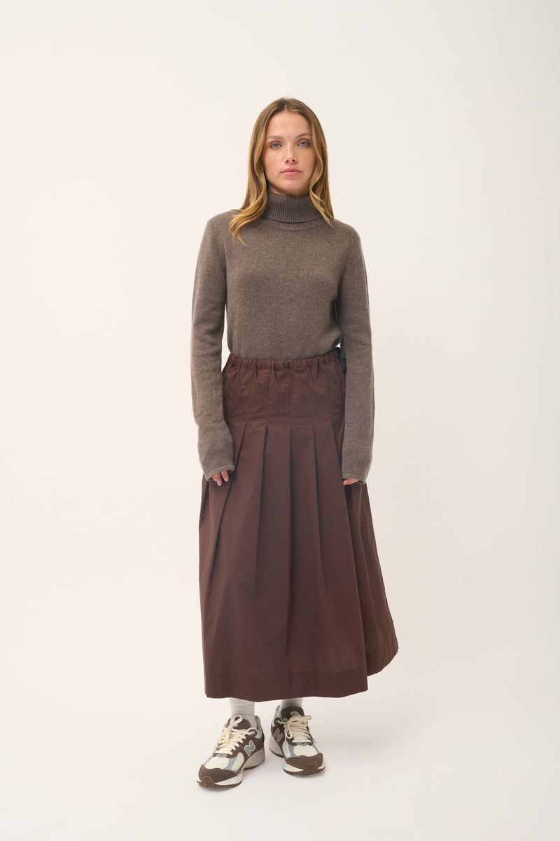4-Ply Roll Neck Jumper - June - Heathered Taupe