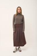 Pull Col Roulé 4 Fils - June - Taupe Chiné