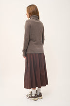 Pull Col Roulé 4 Fils - June - Taupe Chiné