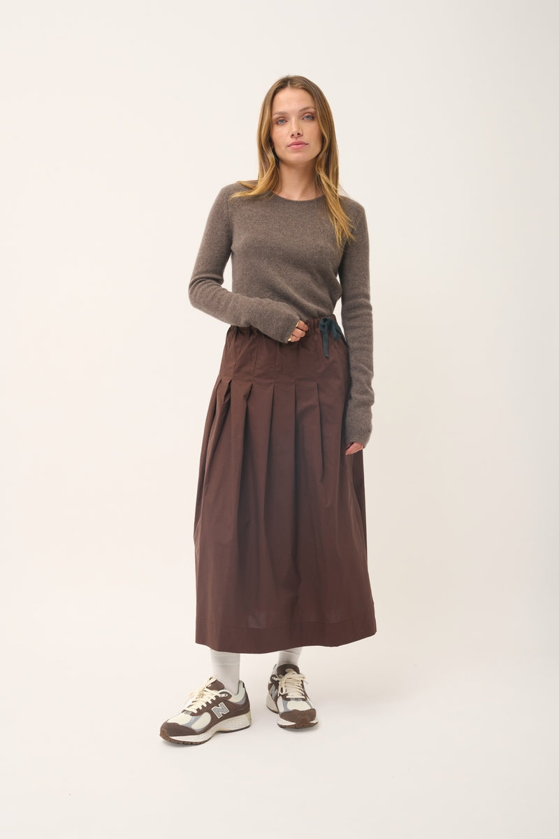 4-Ply Round-Neck Jumper - Joyce - Taupe Chiné