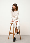 Joyce 4-Ply Crew-Neck Jumper - 100% 4-Ply Cashmere - Ivory - Women's