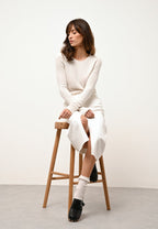 Joyce 4-Ply Crew-Neck Jumper - 100% 4-Ply Cashmere - Ivory - Women's