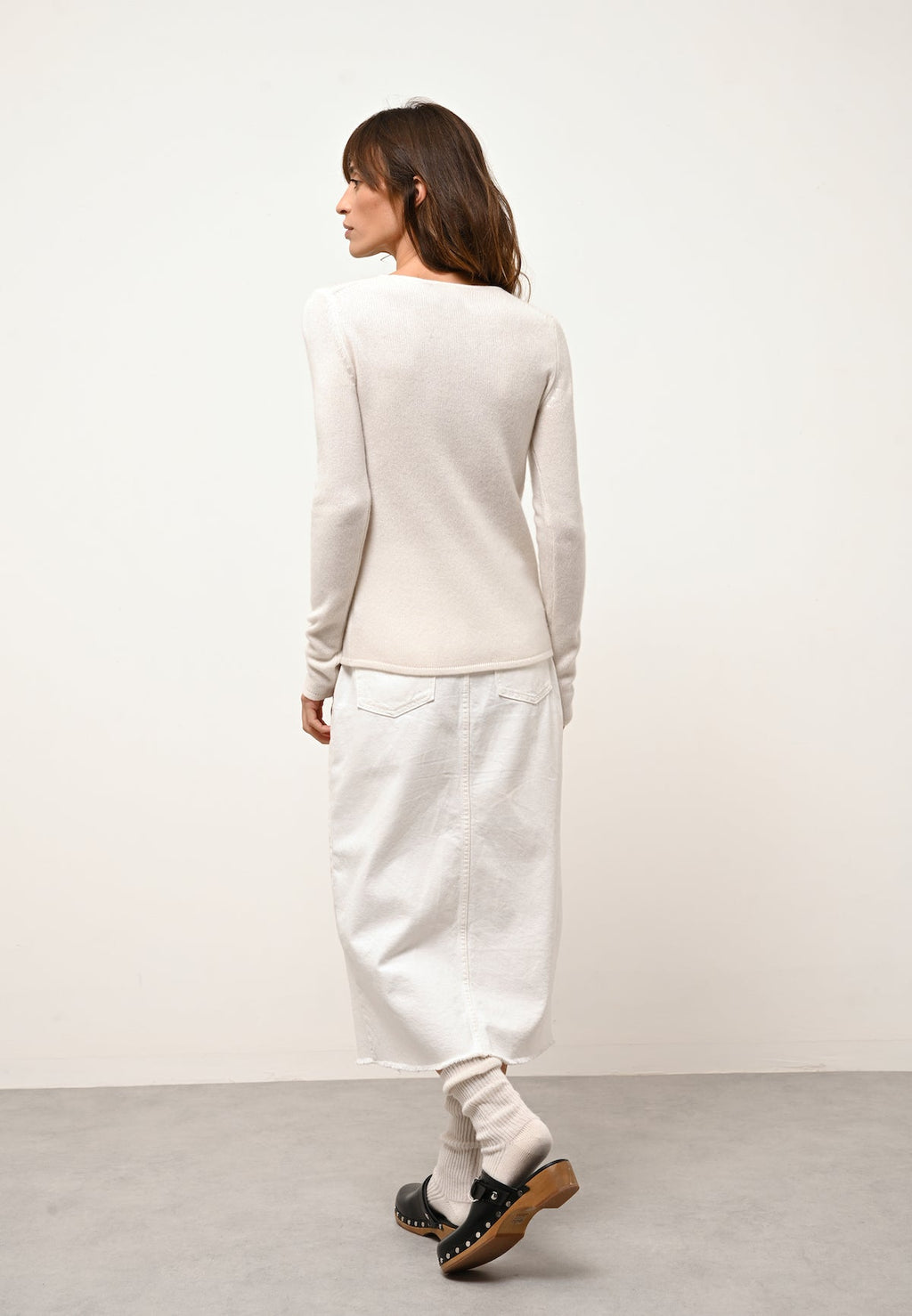 Joyce 4-Ply Crew-Neck Jumper - 100% 4-Ply Cashmere - Ivory - Women's