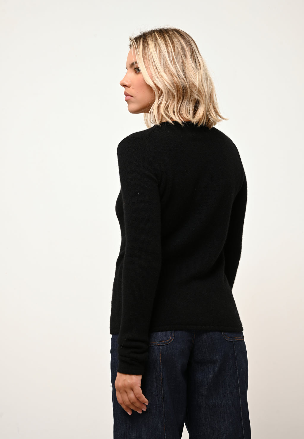 Pull Col Rond 4 Fils - Joyce - Noir