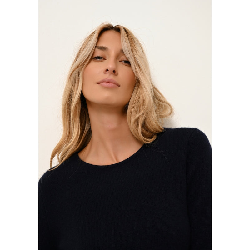 Pull Col Rond 4 Fils Joyce - 100% Cachemire 4 Fils - Navy - Femme