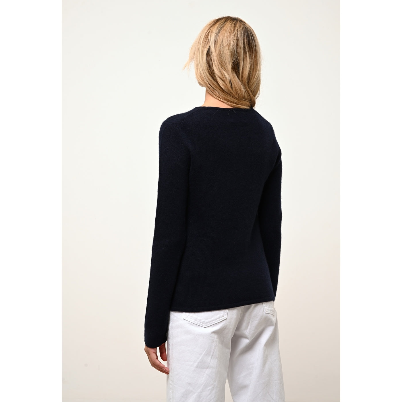 Pull Col Rond 4 Fils - Joyce - Navy