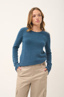 Pull Col Rond 4 Fils - Joyce - Vert Canard Chiné