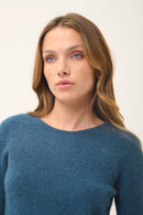 Pull Col Rond 4 Fils - Joyce - Vert Canard Chiné