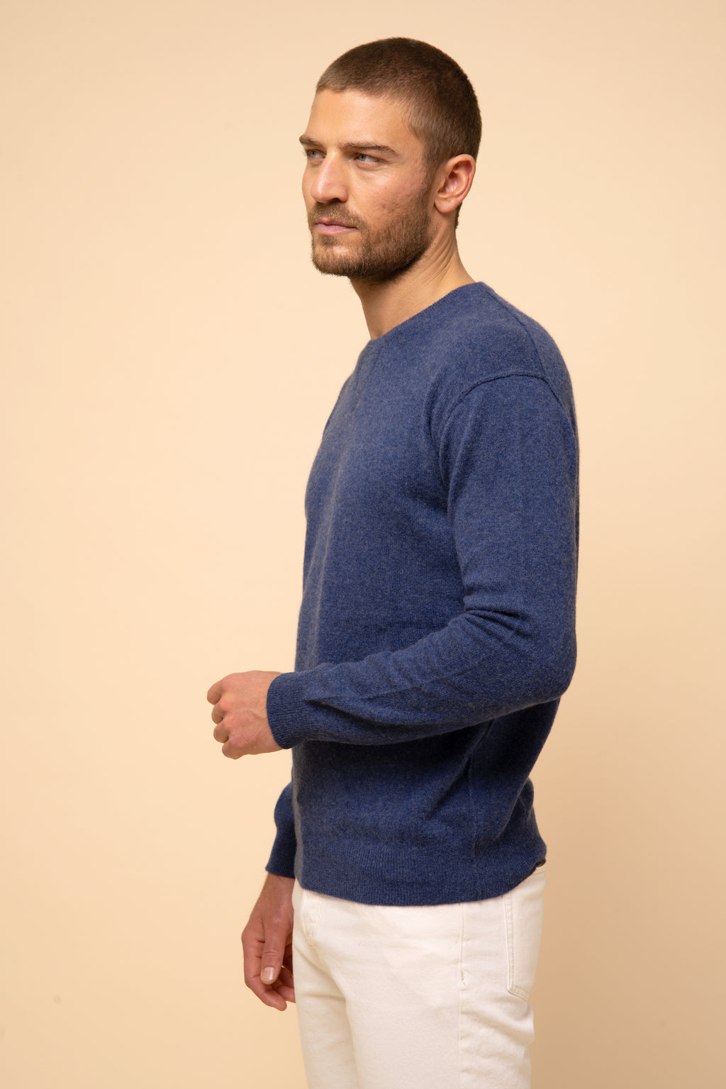 Crew Neck Sweater - Noe - Ocean Heather