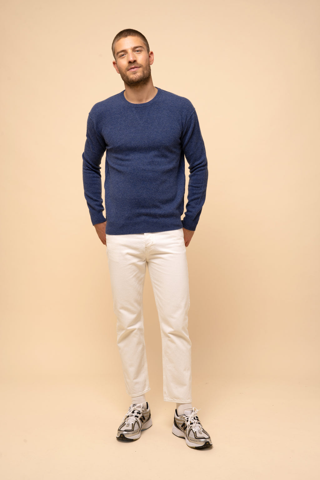 Crew Neck Sweater - Noe - Ocean Heather