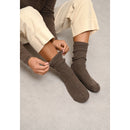 Just Cashmere - Chaussettes Dayaya Taupe Chiné - 100% Cachemire - 4 Fils - Cotes Traditionelles - Mixte