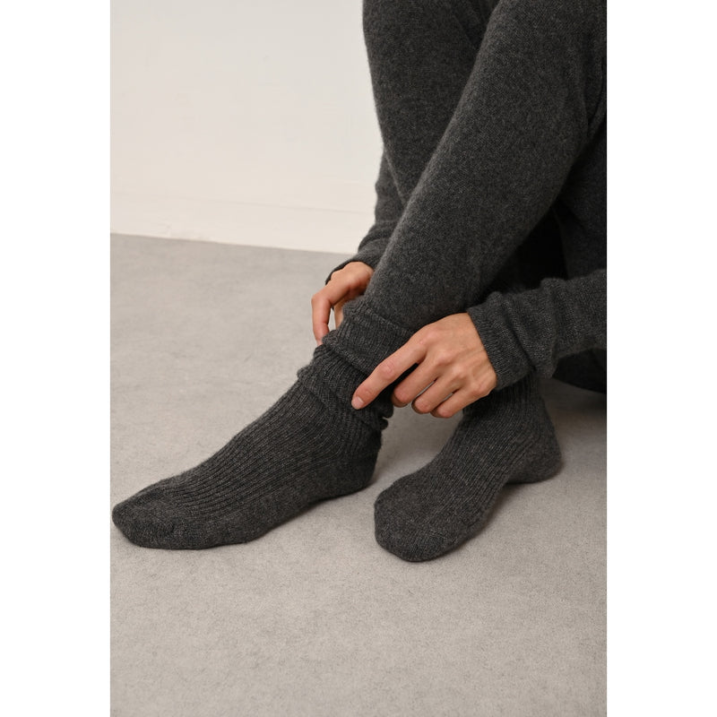 Just Cashmere - Chaussettes 4 Fils Dayaya - Anthracite ChinÉ - 100% Cachemire 4 Fils - Mixte