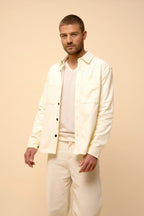 Pull Col V  Walt - 100% Cachemire 2 Fils - Ivoire - Homme