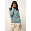 Cashmere  sudadera Just - Ava Jersey Cuello Tortuga Verde Brezo, 100% Cachemira, 2 Hilados, - Mujer