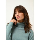 Cashmere  sudadera Just - Ava Jersey Cuello Tortuga Verde Brezo, 100% Cachemira, 2 Hilados, - Mujer