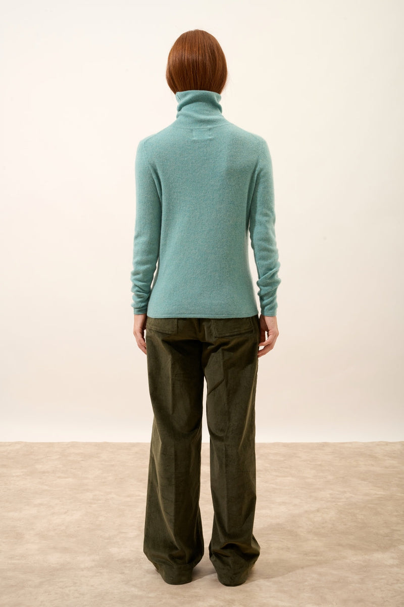 Pull Col Roulé - Ava - Vert Chiné