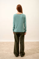 Pull Col Bateau - Grace - Vert Chiné