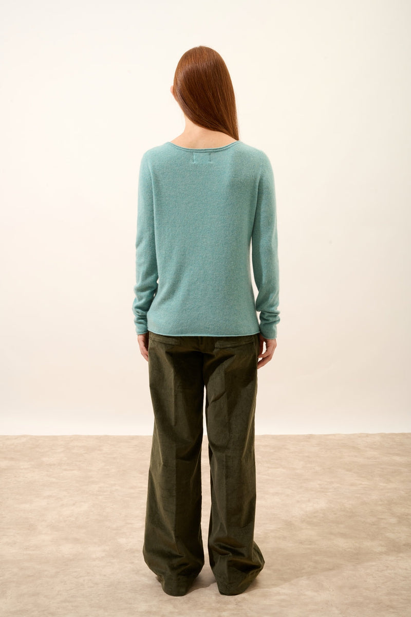 Pull Col Bateau - Grace - Vert Chiné