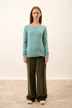 Jersey de cuello barco - Grace - Verde jaspeado