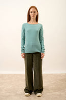 Pull Col Bateau - Grace - Vert Chiné