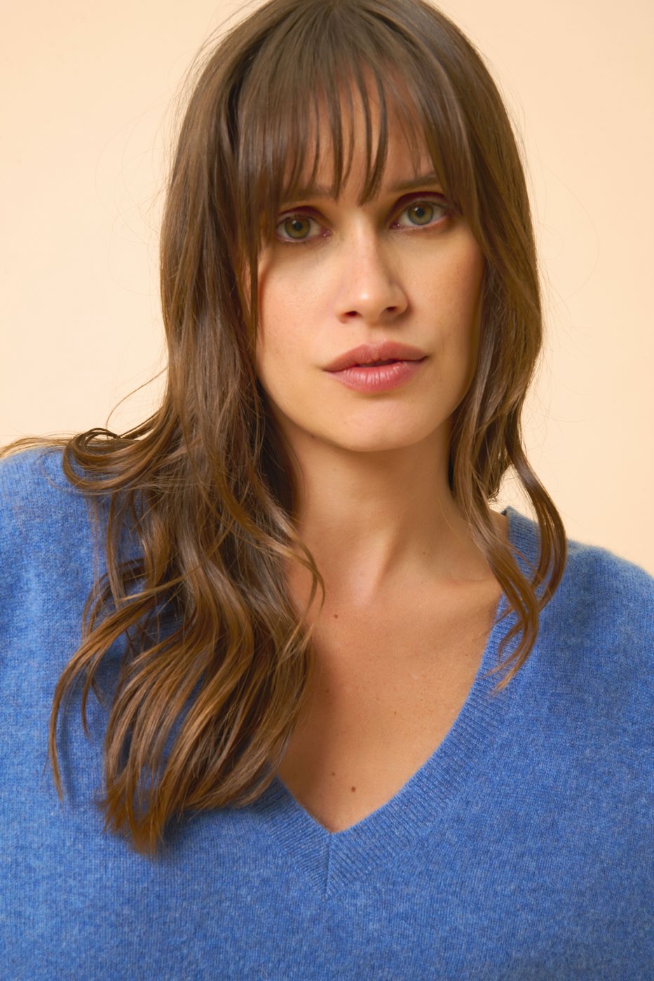 Jersey Cuello V Delantero y Trasero - Opal - Azul Denim