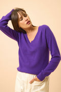 Jersey Cuello en V - Phoebe - Violeta