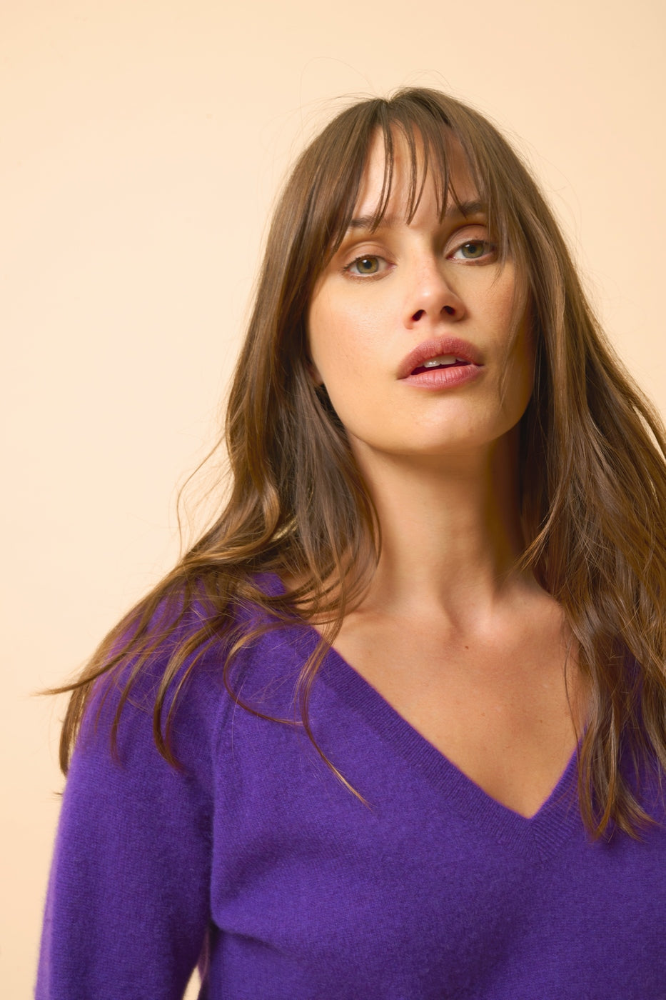 Jersey Cuello en V - Phoebe - Violeta