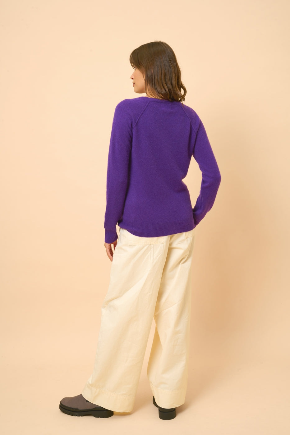 Jersey Cuello en V - Phoebe - Violeta
