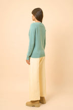 V-Neck Jumper - Phoebe - Green Marl
