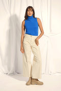 Sleeveless Roll Neck Jumper - Violet - Electric Blue