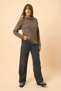 Roll Neck Jumper - Blantyre - Taupe Chiné