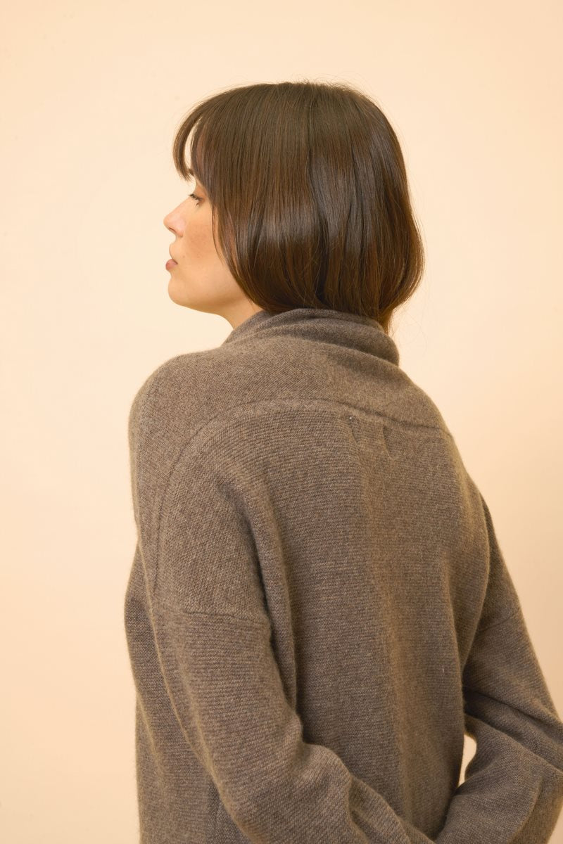 Roll Neck Jumper - Blantyre - Taupe Chiné