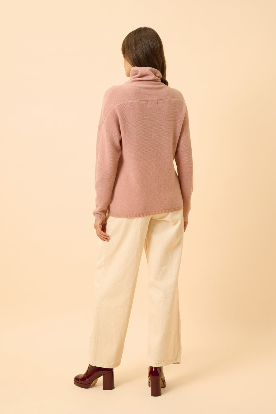Roll-Neck Jumper - Blantyre - Rose Wood