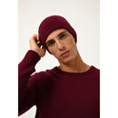 Just Cashmere - Bonnet Cleo Bordeaux, 100% Cachemire, 4 Fils, Torsade - Mixte