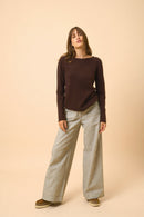 Boat Neck Sweater - Grace - Choco