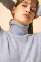 Pull Col Roulé - Ava - Bleu Ivoire