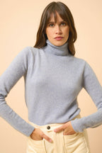 Pull Col Roulé - Ava - Bleu Ivoire