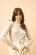 Pull Col Roulé - Ava - Gris Perle Chiné