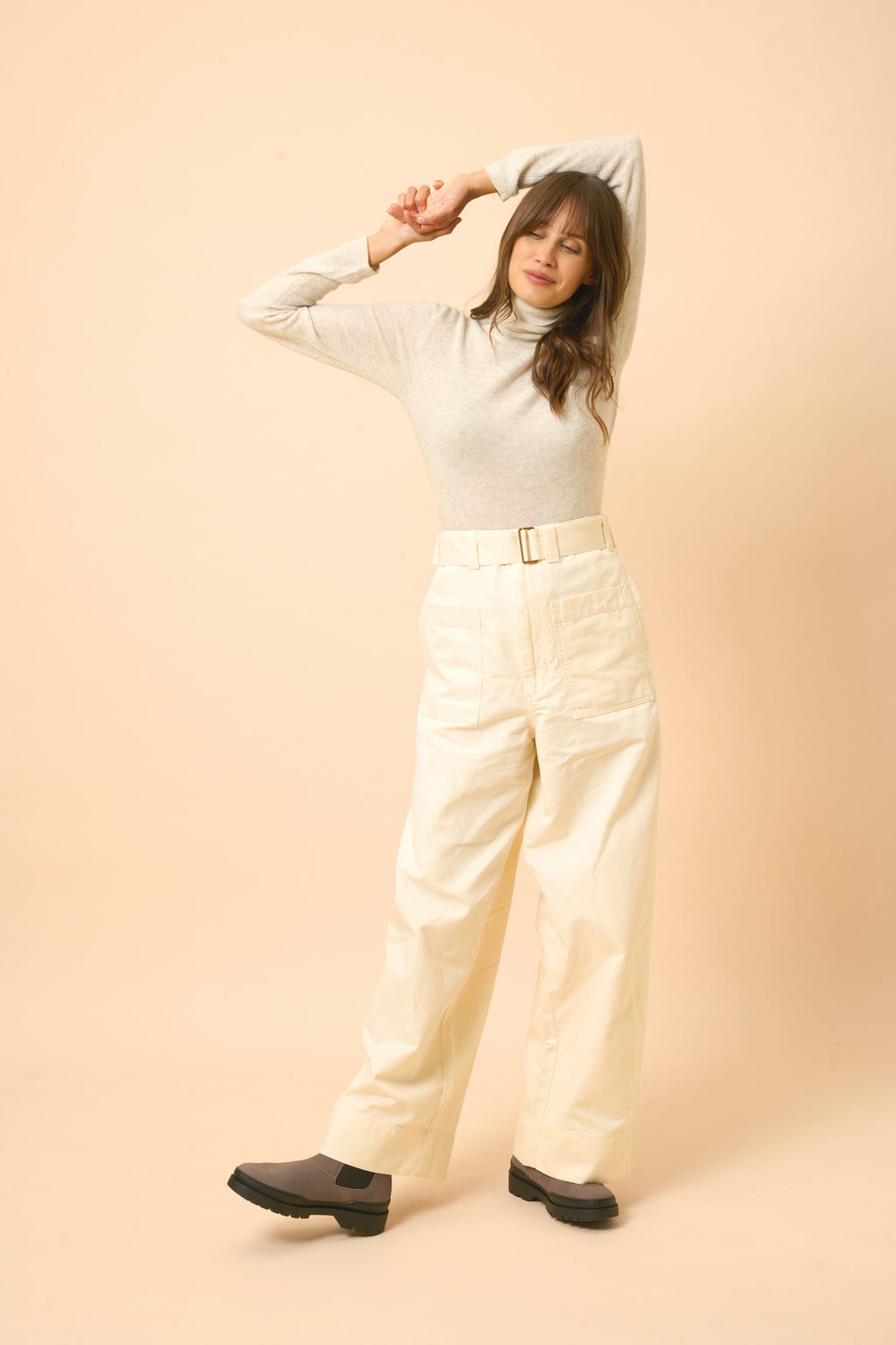 Pull Col Roulé - Ava - Gris Perle Chiné