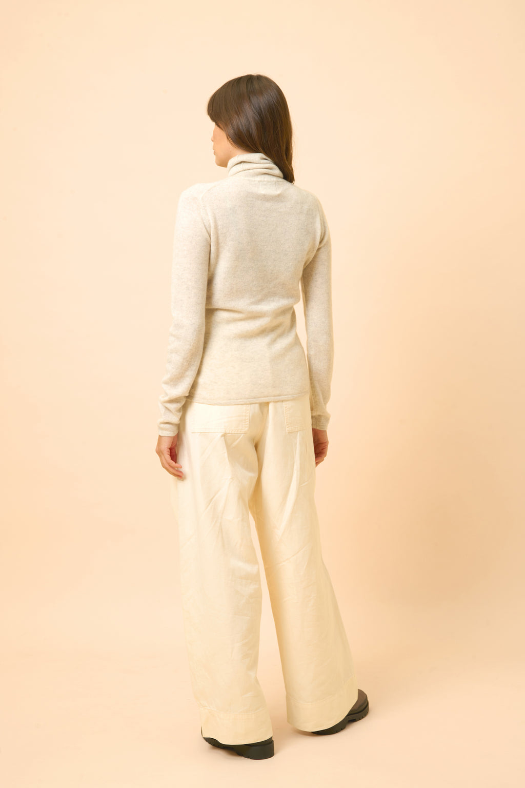 Pull Col Roulé - Ava - Gris Perle Chiné