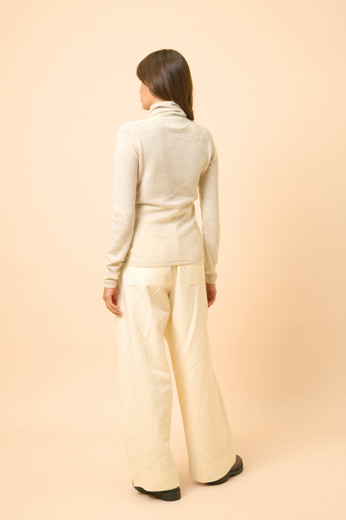 Pull Col Roulé - Ava - Gris Perle Chiné