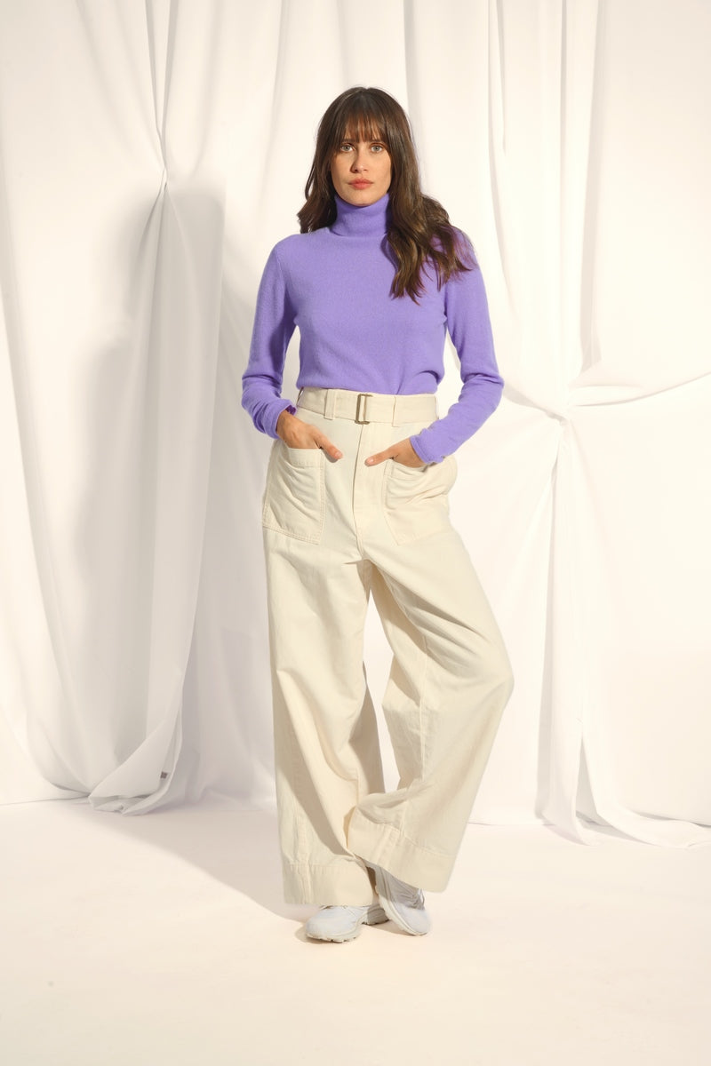 Roll-Neck Jumper - Ava - Lavender