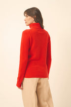 4-Ply Roll-Neck Jumper - June - Tomato
