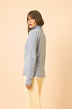 Jersey Cuello Vuelto 4 Cabos - June - Azul Marfil
