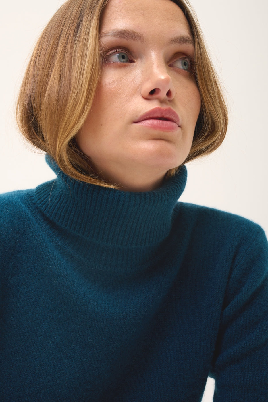 4-Ply Turtleneck Jumper - June - Teal