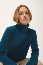 4-Ply Turtleneck Jumper - June - Teal