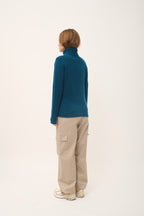 4-Ply Turtleneck Jumper - June - Teal