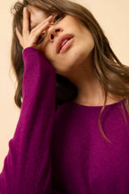 Round Neck Jumper - Vivian - Plum