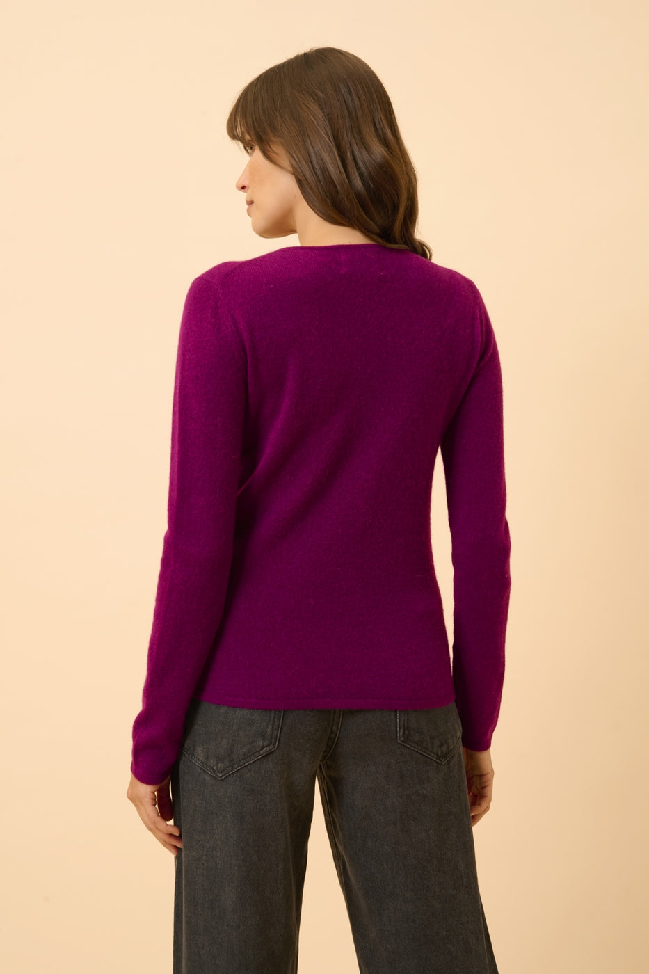 Round Neck Jumper - Vivian - Plum