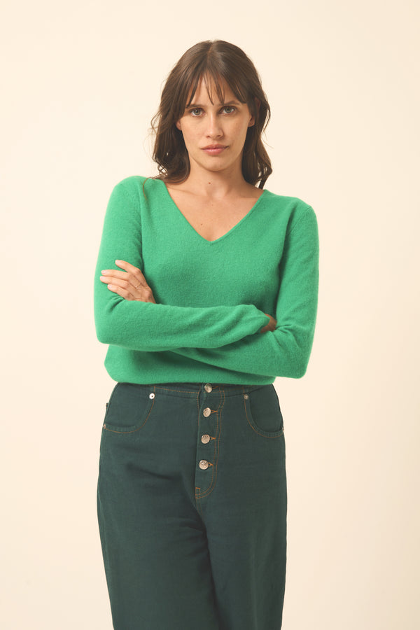 V-Neck Jumper - Joan - Mint